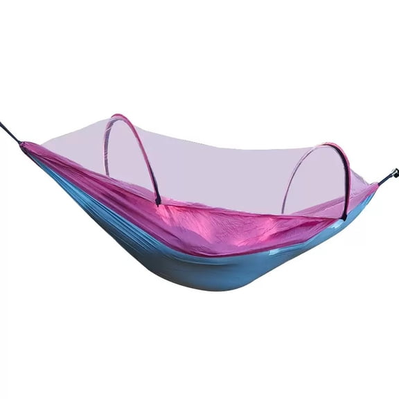 2-In-1 Camping Hammock With Mosquito Net 1.6lbs Ultralight Parachute Nylon Hanging Bed For Outdoor Survival Travel Backyard