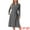 Dark Gray, variant on DARING DIVA Long Sleeve V-neck Kimono Midi Loungewear Bathrobe S Black