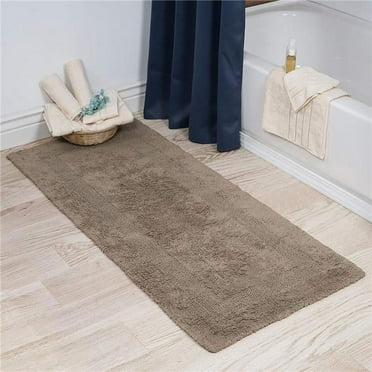 100 Percent Cotton Reversible Long Bath Rug - Taupe - 24 x 60 in.