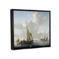 thumbnail image 2 of Stupell Industries Ships before the Shore Willem van de Velde Classic Painting Painting Jet Black Floating Framed Canvas Print Wall Art, Design by one1000paintings, 2 of 5