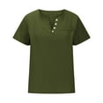 thumbnail image 3 of ChaoHeng Summer Tops for Women Plus Size Tops for Women Sexy V-Neck Blouse Casual Loose Summer Short Sleeve Blouse, up to 50% off, 3 of 5