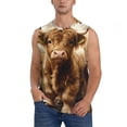 thumbnail image 2 of Lsque Cute Calf Butterflies A Print Men's Cotton Blend Sleeveless Muscle Shirts (S-3XL)- Moisture Wicking, Odor Protection, UPF 30+,Small, 2 of 8