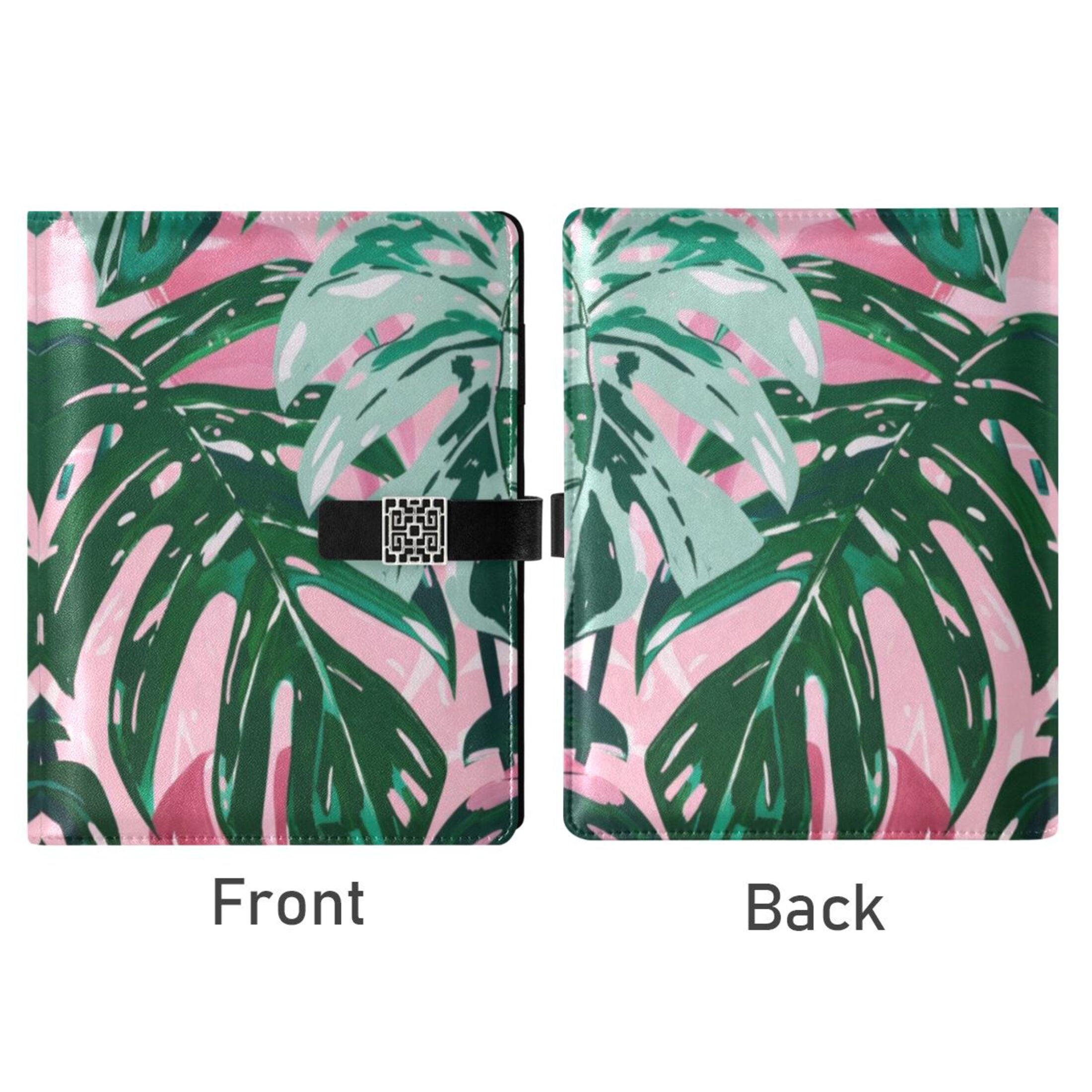 Leather Planner Leather Notebook Notebook Journal Binder Design Pen Pocket Design Convenient for Storage Hawaiian Leaf