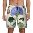 thumbnail image 2 of Goofa Vintage Flower Printed Men's Swim Trunks Board Shorts Quick Dry Mens Swimming Trunks with Compression Liner,Breathable Fit Hawaii Beach Shorts-, 2 of 9