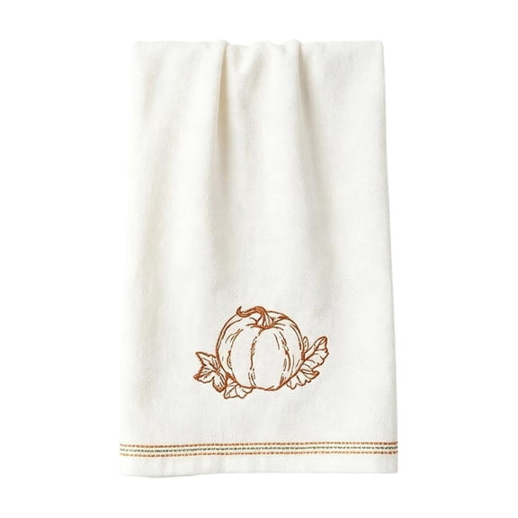 Thanksgiving Halloween Kitchen Towels Set, Soft Absorbent Waffle Weave Pumpkin Print Dish Hand Towels, Decorative Harvest Tea Towels for Kitchen Bathroom, Vintage Fall Farmhouse Home Decor Gift