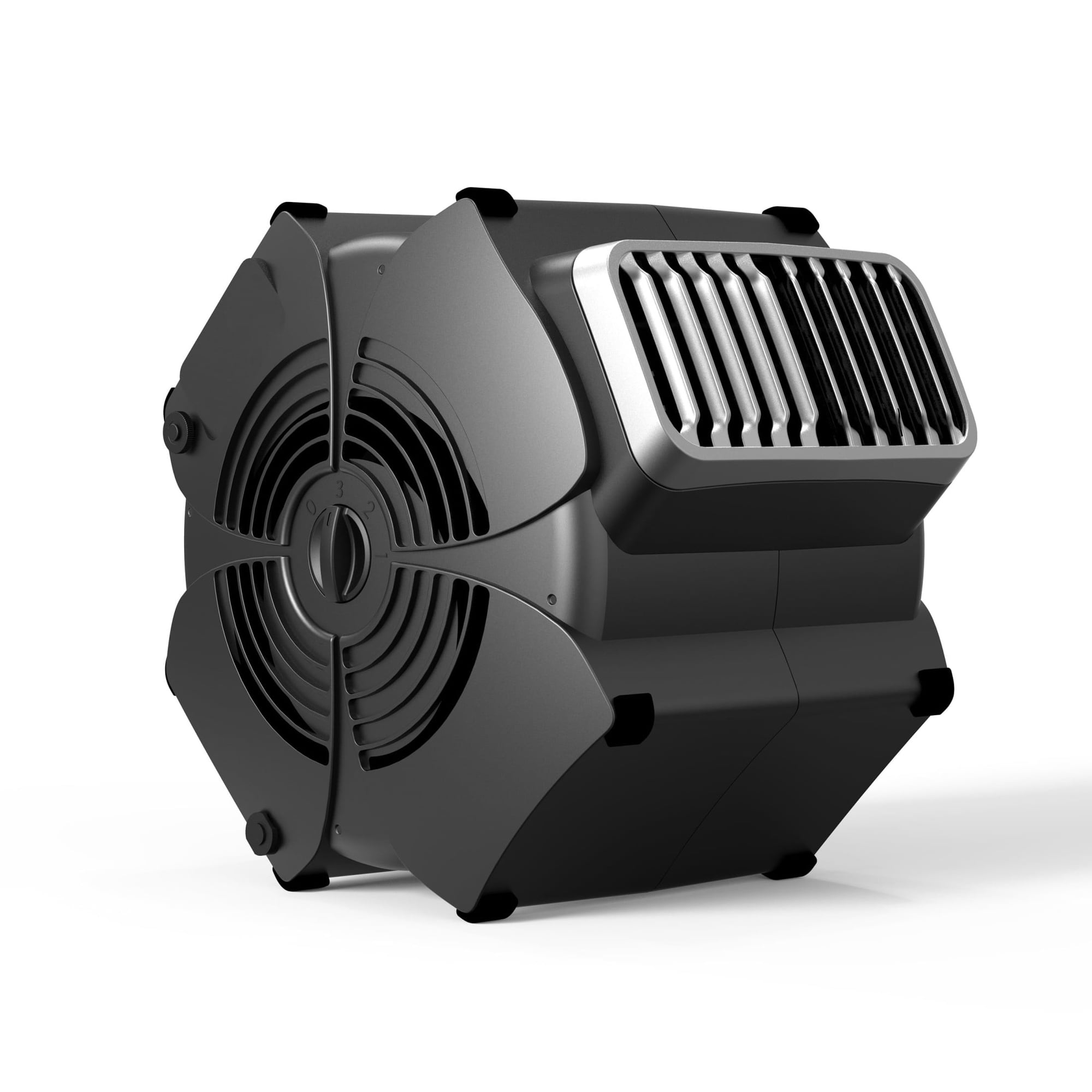 Holmes Hex MultiPosition Blower Fan High Velocity Utility Floor Air Mover with AC Outlets Black