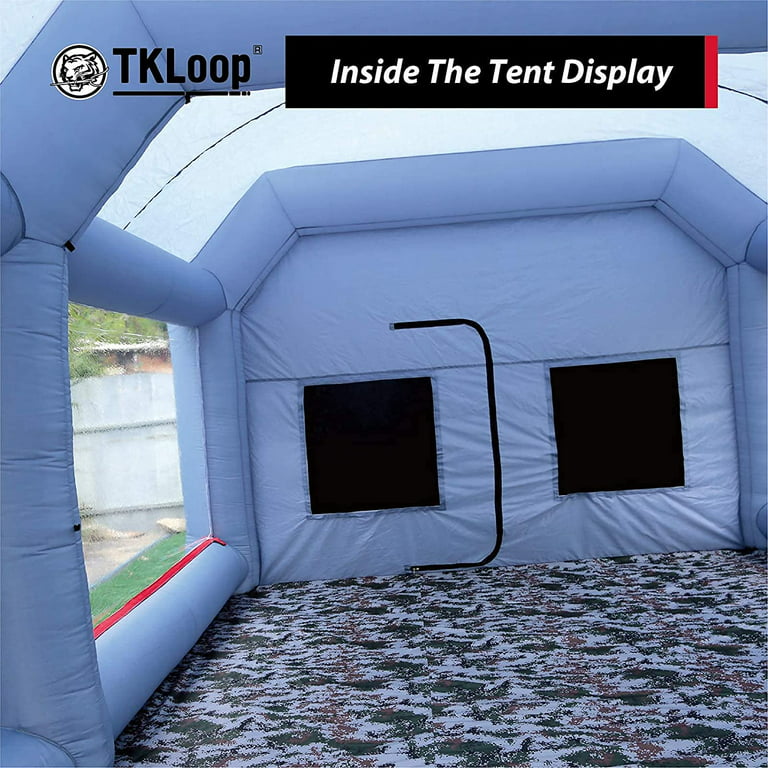 BENTISM Inflatable Paint Booth 26x15x11ft Inflatable Spray Booth Car Paint  Tent with 750W+950W Filter System Blower