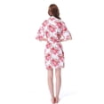 thumbnail image 4 of Mr & Mrs Right Women Floral Cotton Robe Bride Bridesmaid Getting Ready Coverup Gift,White XS, 4 of 4