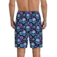 thumbnail image 4 of Lsque blue daisy Skull flower Mens Sleep Pajama Shorts,Short Pajama Pants, Cotton Ultra-Soft Knit-4X-Large, 4 of 9