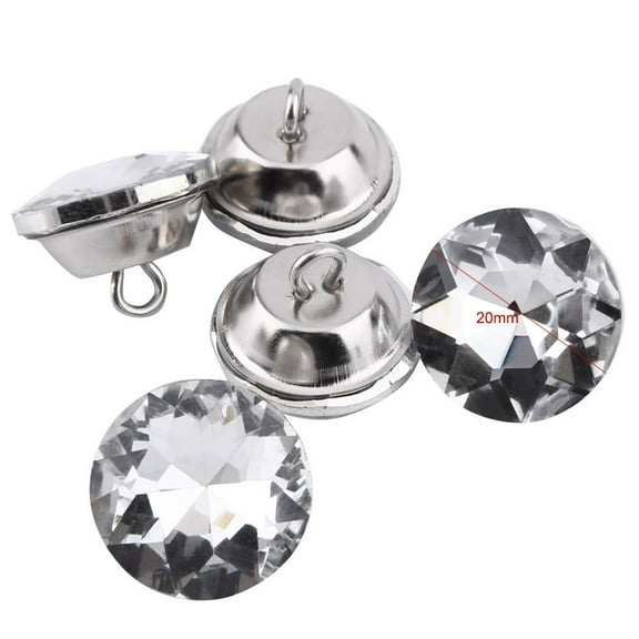 LYUMO 50pcs Rhinestone Round Buttons Crystal Diamante Button for Clothes Crafts , Sew On Clothes Crystal Embellishment