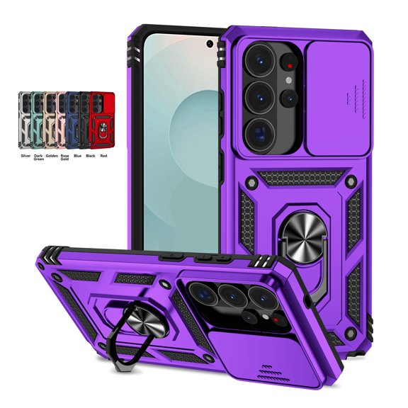 Mynvo Case for Samsung Galaxy S26 Ultra with Kickstand, Slim Lightweight Hard PC Protective Rugged Non-Slip Anti-Fingerprint Shockproof Back Cover for Women Men, Purple