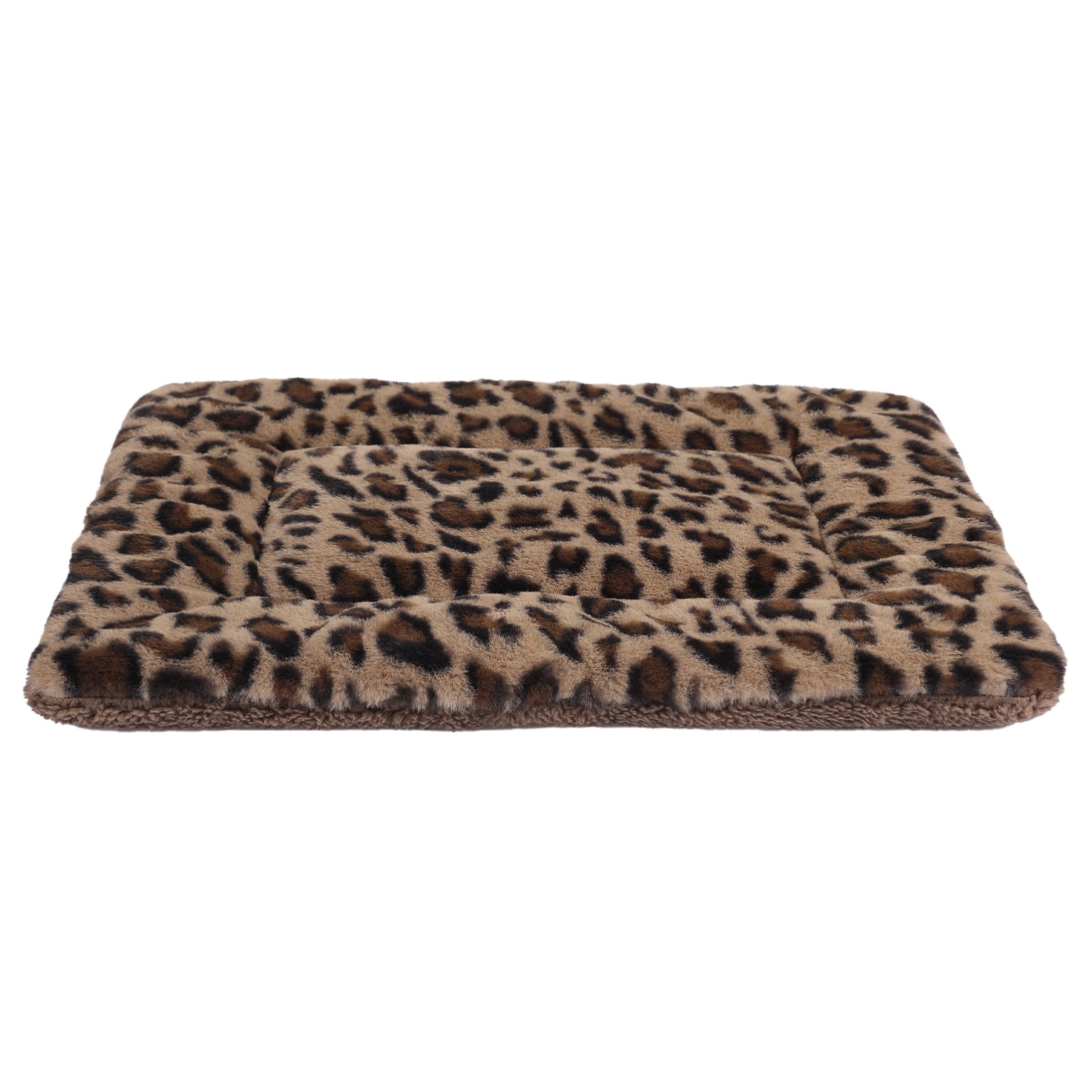Sennaux Pet Bed Crate Mat Reversible Pad Leopard Pattern for Cat Dog, Large