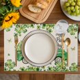 thumbnail image 4 of St. Patrick's Day Placemats Set of 12, Green Shamrocks Truck Plants Retro Beige Placemats for Dining Table, Place Mats for Kitchen Tabletop, Waterproof Wipeable Dining Table Mats Set, 4 of 9