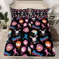 thumbnail image 2 of jejeloiu Baseball Sport Game Twin Sheet Sets,Watercolor Graffiti Hippie Bedding For Girls Boys 3 Pieces, 2 of 7