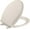 Almond, variant on Durable Round Toilet Seat with Soft Close, Easy Install, Fits Most Round Toilets, White, Quiet Closure, Stain & Scratch Resistant (17", White)