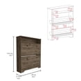 thumbnail image 2 of Calgary Shoe Rack, Superior Top, One Open Shelf, Two Extendable Shelves Dark Brown, 2 of 5