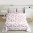thumbnail image 2 of Manfei Dreamy Pink Bowknot Queen Comforter Set, Vintage Rustic Flower Bedding Comforter Set, Teens Kids Child Reversible Bedding Set, Super Cozy Room Decor, 3-Piece, 2 of 8