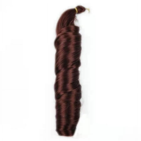 Namzi Loose Wave Spiral Curl Crochet Hair Curl Braiding Hair 24Inchs 6Packs Synthetic Braids Pre Stretched Braiding Hair,Dark Auburn