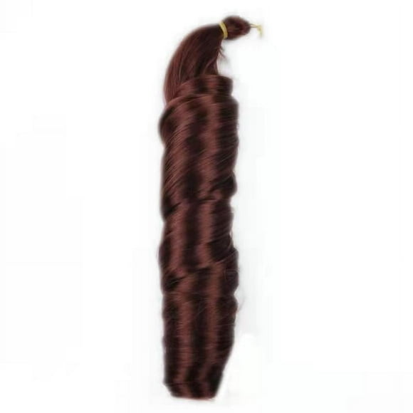 Zhuge Loose Wave Spiral Curl Crochet Hair Curl Braiding Hair 24Inchs 6Packs Synthetic Braids Pre Stretched Braiding Hair,Dark Auburn