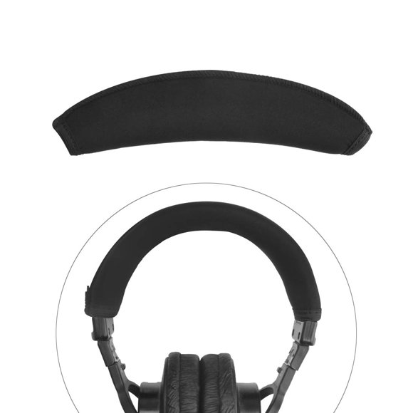Linkidea Protector De Diadema Compatible Con Mdr-V6/V600/V900/Mv1/Z600/7506/7509/C D900St/M1St Auriculares De Repuesto Cubierta De Tela Flexible Fácil Instalación Diy (Negro)