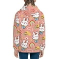 thumbnail image 6 of Naloa Rabbit So Cute Teenage Zipper Hoodie, Long Sleeve Zip Up Hoodies Casual Jackets Tops for 7-12 Years-Small, 6 of 6
