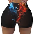 thumbnail image 2 of Uemuo Red And Blue Fire Bird Pattern Women Workout Impact Shorts Scrunch Butt Lifting Gym Shorts Seamless Booty Biker Shorts-Medium, 2 of 8