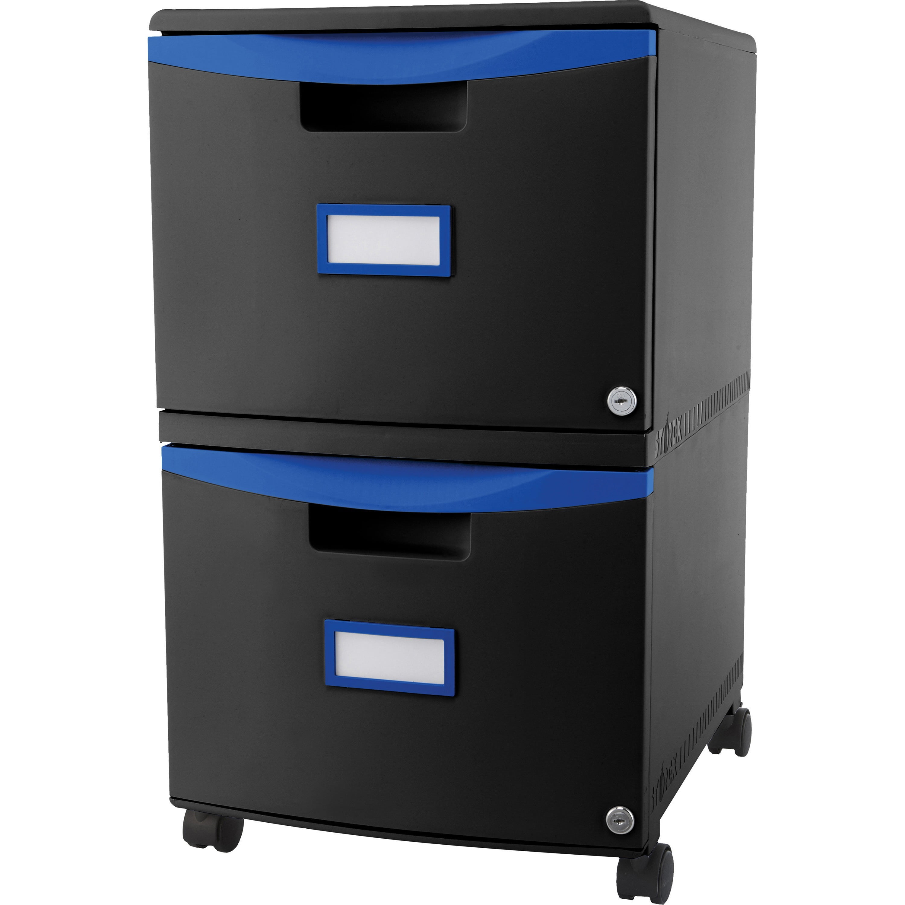 Storex, 2drawer Mobile File 1 Each, Blue,Black