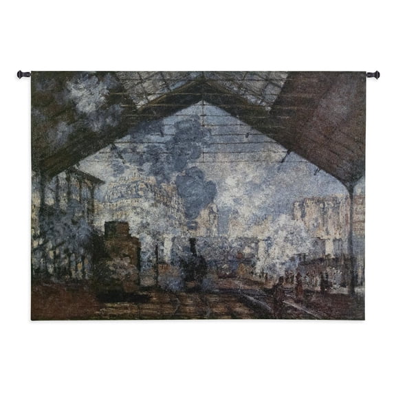 FineArtTapestries 3066-WH The Saint-Lazare Station Wall Tapestry