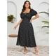 thumbnail image 4 of Vestido de verano de talla grande SCOMCHIC negro con estampado floral para mujer, 4 of 6