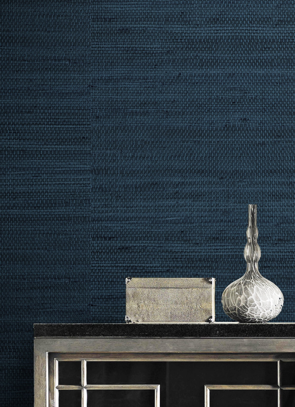 Wallquest, Inc. Lillian August Luxe Haven Luxe Weave Peel and Stick Wallpaper Coastal Blue