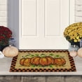 thumbnail image 2 of Northlight Checkered Fall Harvest Pumpkin Doormat 18" x 30", 2 of 5