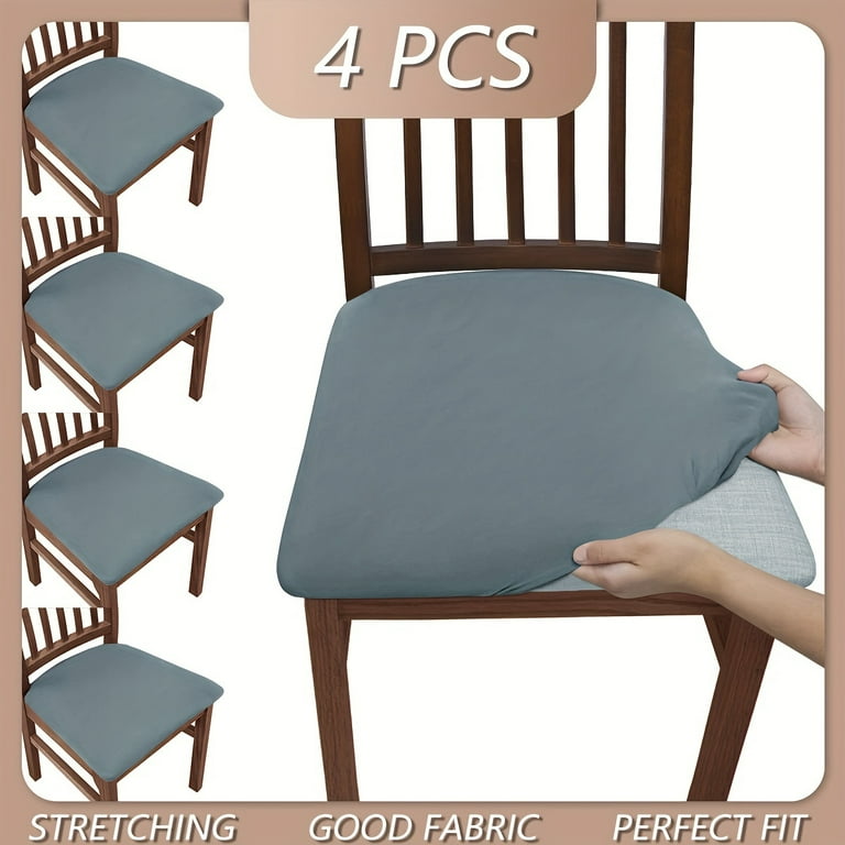 4pcs 6pcs Solid Color Multicolor Soft and Stretchy Chair Cover Milk Fiber Fabric Elastic Chair Seat Cover Dust and Dirt Resistant Easy Installation