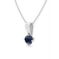 thumbnail image 4 of Natural Round Cut Blue Sapphire Pendant Solid Silver Chain Necklace Genuine Sapphire Gemstone Pendant, 4 of 4