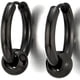 thumbnail image 5 of Pendientes de aro con bisagras Huggie de cuentas circulares negras de acero inoxidable para hombres y mujeres, 2 piezas Ormromra, 5 of 5