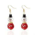 thumbnail image 6 of Top-keivon New Christmas Earrings, Fashionable and Versatile, European and American Style with Synthetic Zirconia Snowflake and Faux Hat Snowman Stud Earrings for Women - Christmas, 6 of 8