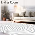 thumbnail image 2 of ODIKA 2'x3' Machine Washable Non-Slip Area Rug, Wave Ripple Tidal Current Drift High Traffic Rug, White, 662646, 2 of 7