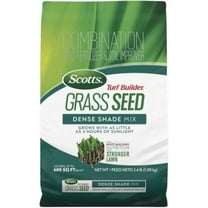 Scotts Turf Builder Grass Seed Dense Shade Mix Grows with as Little as 3 Hours of Light with Root-Building Nutrition, 2.4 lb.