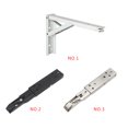 thumbnail image 2 of Electronicheart 2pcs Tri-fold Folding Shelf Bracket Wall Loaded Support Heavy Mount Spring Loaded Support Heavy Duty Fold Down Hinge black 12 inch, 2 of 6