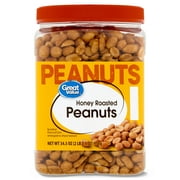 Great Value Honey Roasted Peanuts, 34.5 oz