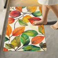 thumbnail image 2 of Yayeee Bath Rug for Bathroom Floor Non Slip Contour Fluffy Soft Absorbent Mat, 20"x24", Beige Leaves, 2 of 7