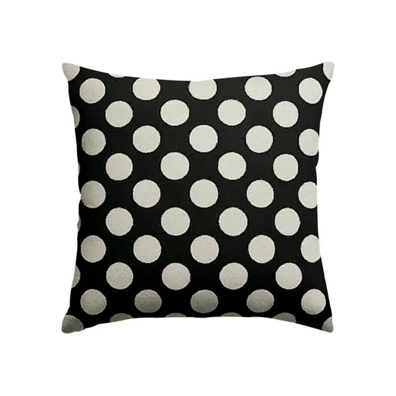 GooTPa Black and White Large Polka Dot Print Pillow Covers, Cozy Square Throw Pillow Case Decoration, Linen Cushion Covers for Couch Sofa Bedroom Living Room Holiday Home Decor - 18x18in