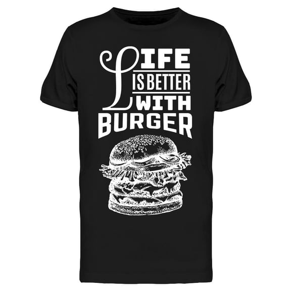 Original American Burgers Phrase T-Shirt Men -Image by Shutterstock, Male Large