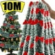 thumbnail image 2 of Guirnalda de cintas, serpentinas de caña de oropel, serpentinas de pino con lazos, guirnalda navideña verde escarchada, guirnalda colgante para árbol de Navidad, decoraciones para fiestas, 2 of 5