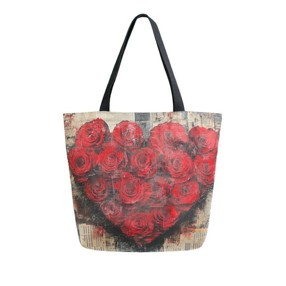 DIXRUYEE Tote Bag Women Weekender Travel Bag Shoulder Handbag Roses Of Love Printed
