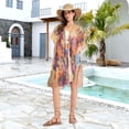 thumbnail image 6 of BZSMCE Women Creatively Vibrant Floral Symphony Print Beach Cover-ups Size:S-2XL, 6 of 7