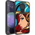 thumbnail image 1 of DALUX MetKase Hybrid Slim Phone Case Compatible with Motorola Moto G Play (2021) - Space Girl, 1 of 2