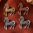 thumbnail image 3 of Fashion Rhinestone Horse Brooch for Women Men Zodiac Animal Brooches Lapel Pins Party New Year Jewelry Clothes Accessories, 3 of 9