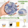 thumbnail image 4 of 6 Pcs Drink Coasters with Holder 3.94in Woven Coasters for Drinks Blue Squares and Shapes Coaster Set for Protection Table, 4 of 7