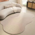thumbnail image 1 of Area Rug, Irregular Shaped Rug for Living Room, Washable Rug, Non Slip Floor Carpet, Low Pile Soft Rug for Bedroom Dining Room Abstract Minimalist Carpets for Home Decoration, Bedside Rug(Beige,63x91i, 1 of 7