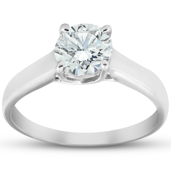 Pompeii Solitaire Diamond Engagement Ring 1 Carat 14k White Gold (H,I1)